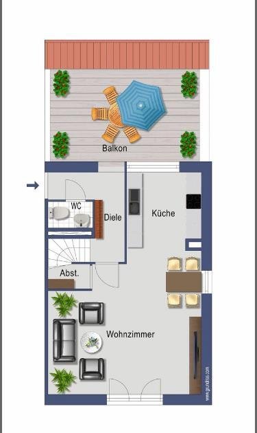 46399 Bocholt, Hellweg 52 Bild Grundriss 1. Etage